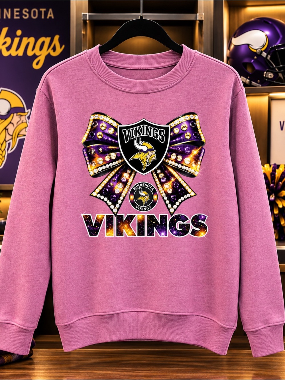 MINNESOTA VIKINGS Lilac Logo Bow Sweatshirt